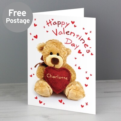 Personalised Teddy Heart Card