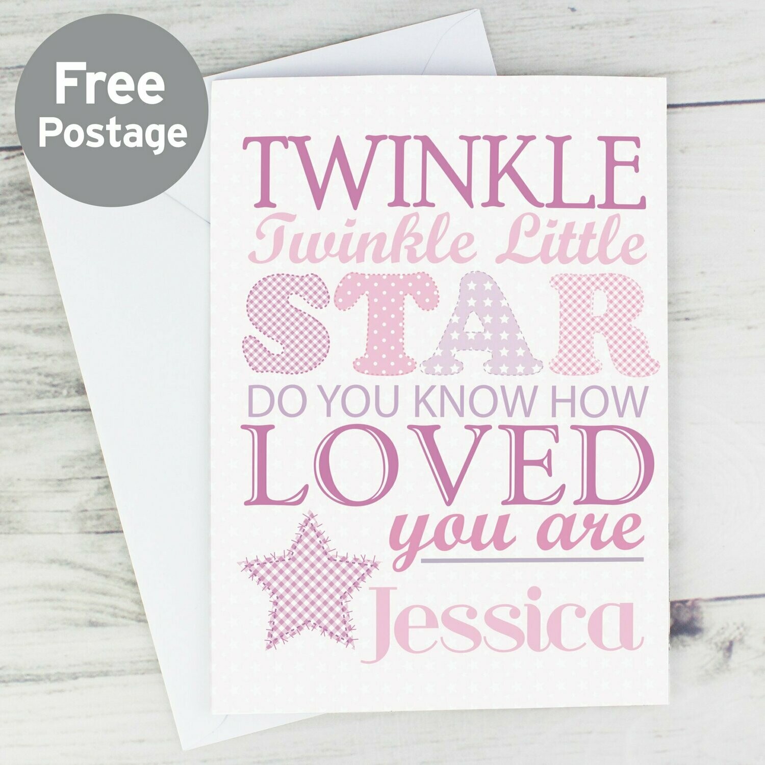 Personalised Twinkle Girls Card