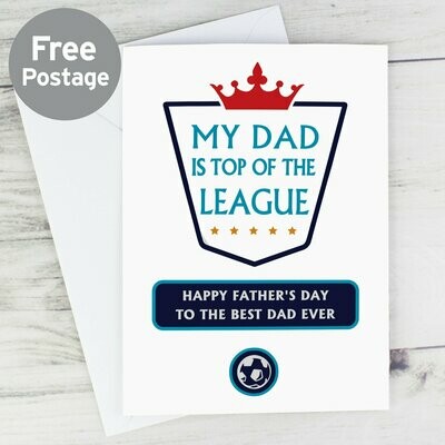 Personalised Top of the League Card