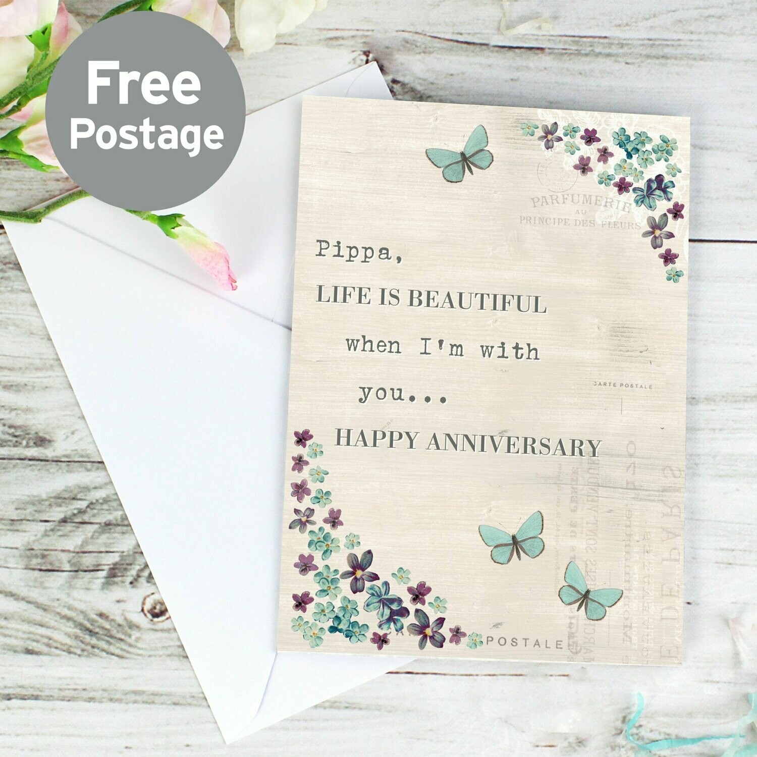 Personalised Forget Me Not Card