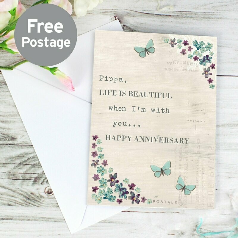 Personalised Forget Me Not Card