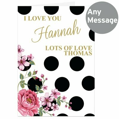 Personalised Floral Dot Card