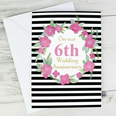 Personalised Floral Stripe Card