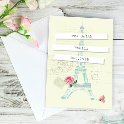Personalised Vintage Pastel Travel Card