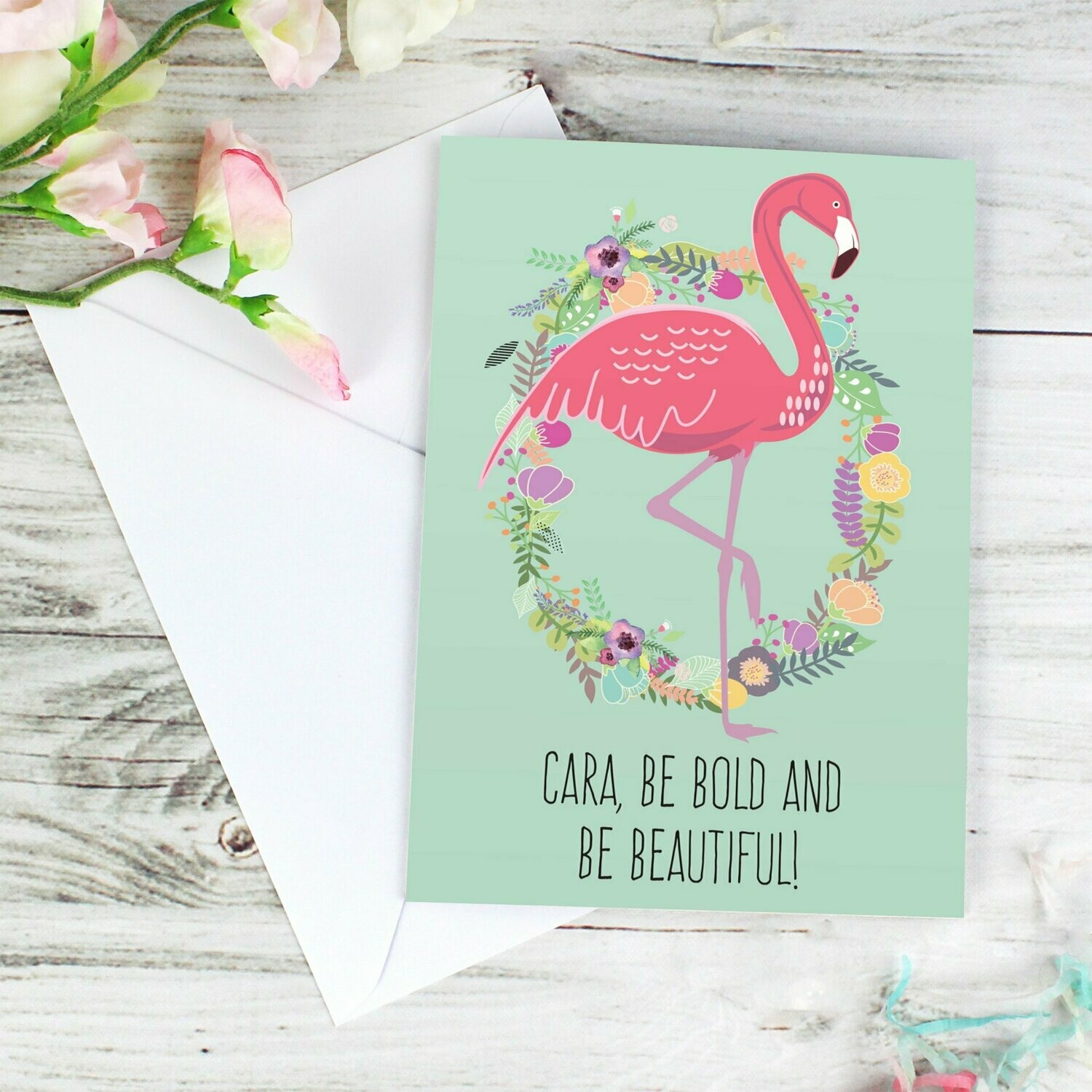 Personalised Flamingo Card