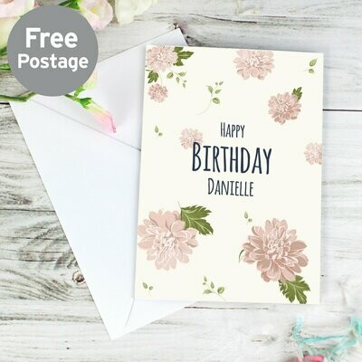 Personalised Rose Gold Floral Card
