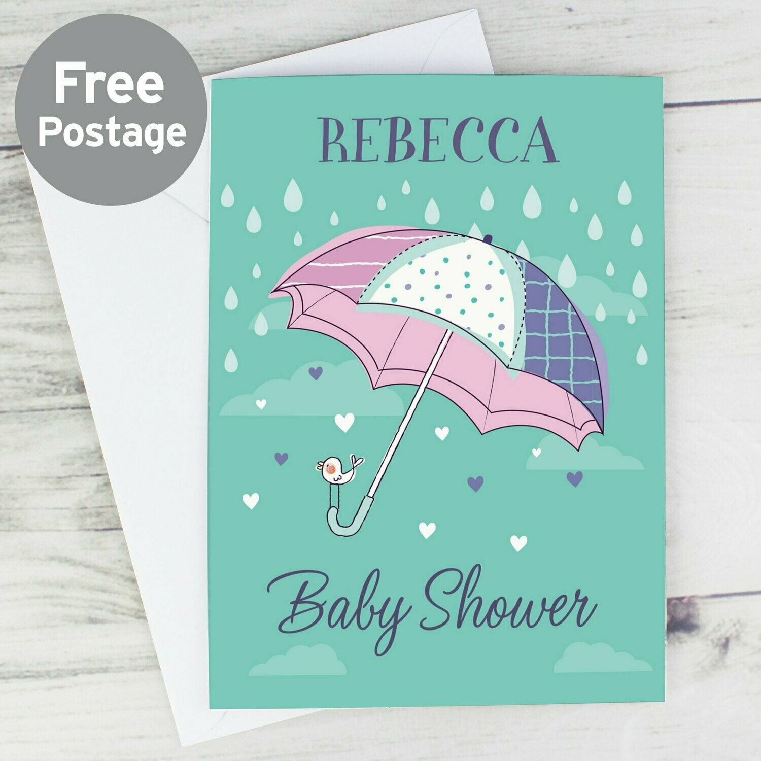 Personalised Baby Shower Umbrella Card