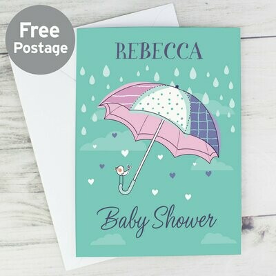 Personalised Baby Shower Umbrella Card