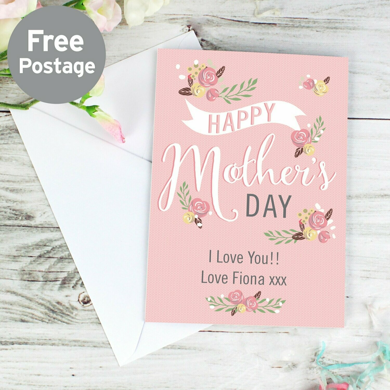 Personalised Floral Bouquet Mother's Day Card