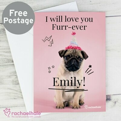 Personalised Rachael Hale Doodle Pug Card