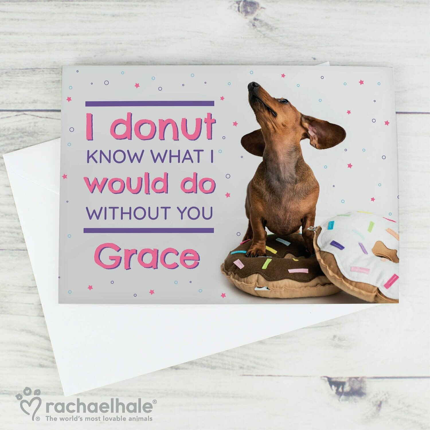 Personalised Rachael Hale 'I Donut Know' Card