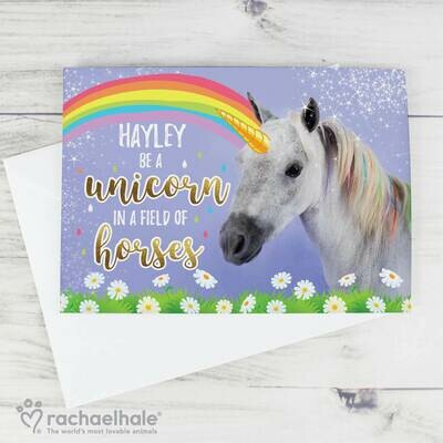 Personalised Rachael Hale Unicorn Card