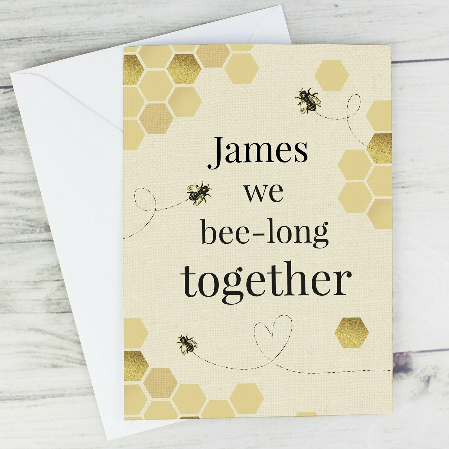 Personalised We Bee-Long Together Card