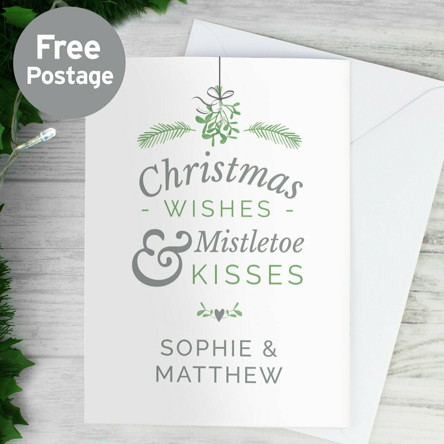 Personalised Couples Mistletoe Card