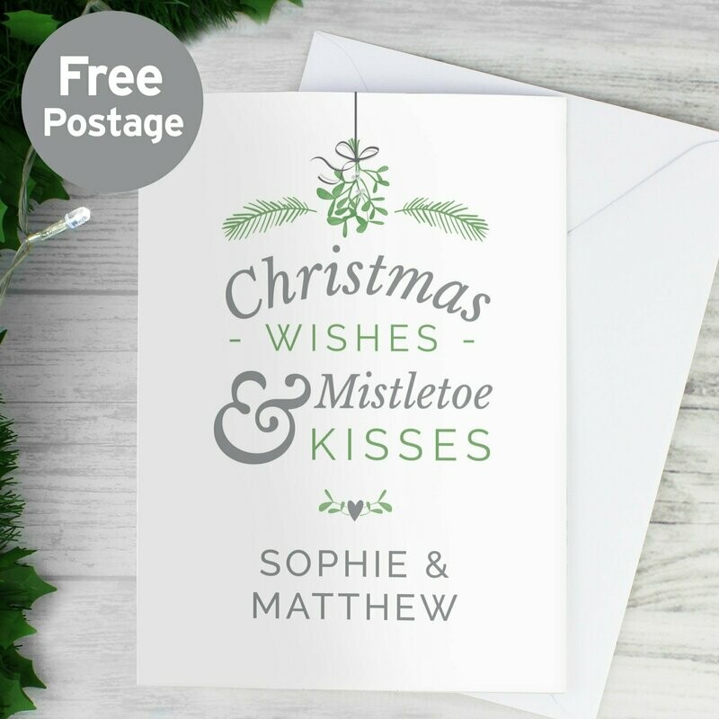 Personalised Couples Mistletoe Card