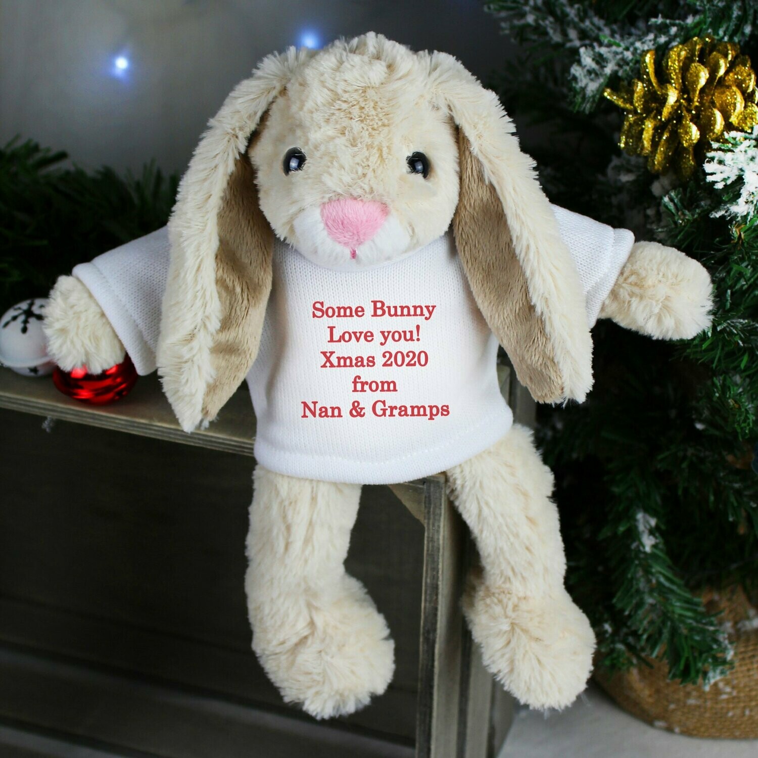Personalised Christmas Bunny Rabbit - Red
