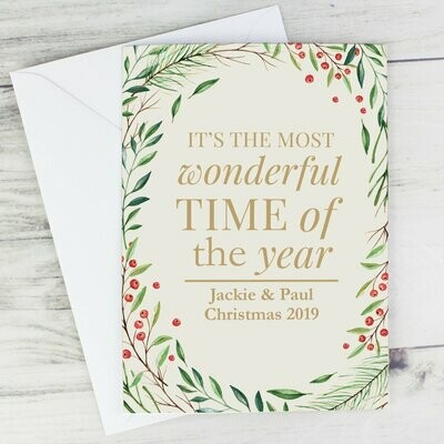 Personalised Wonderful Time of The Year Christmas Card