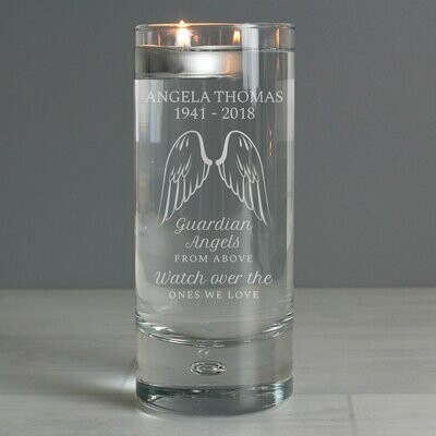 Personalised Guardian Angel Wings Floating Candle Holder