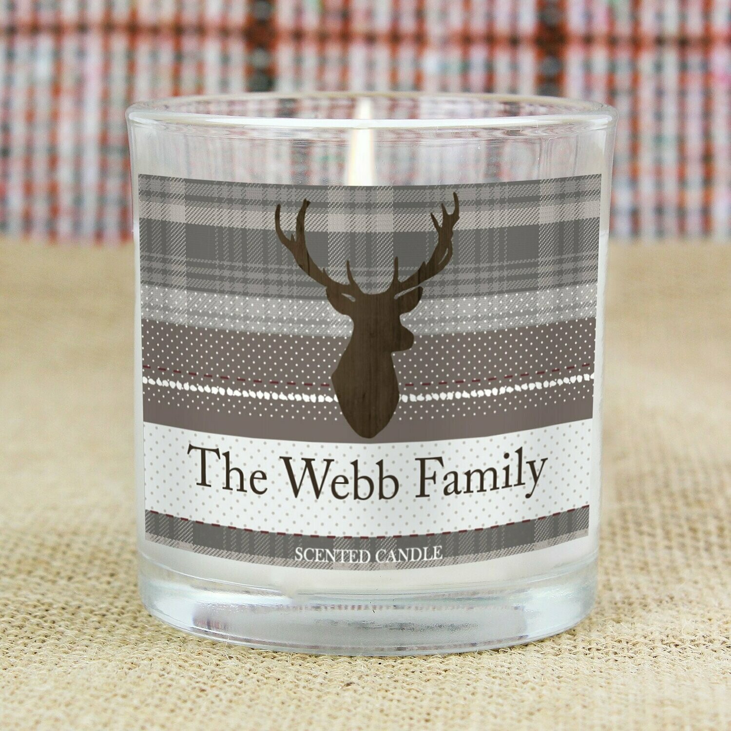 Personalised Highland Stag Scented Jar Candle