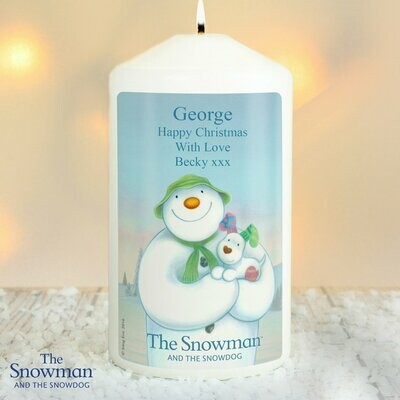 Personalised The Snowman and the Snowdog Candle