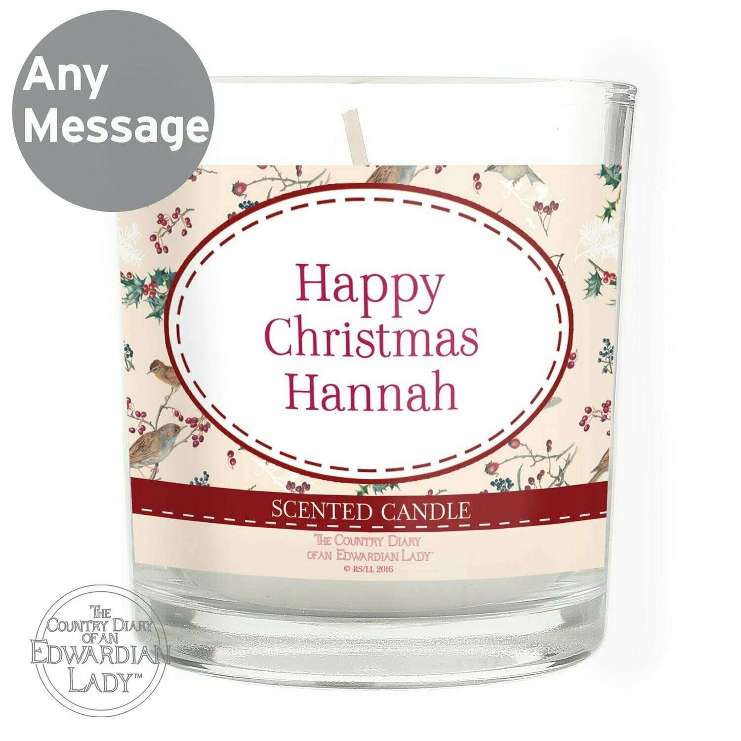 Personalised Country Diary Midwinter Scented Jar Candle