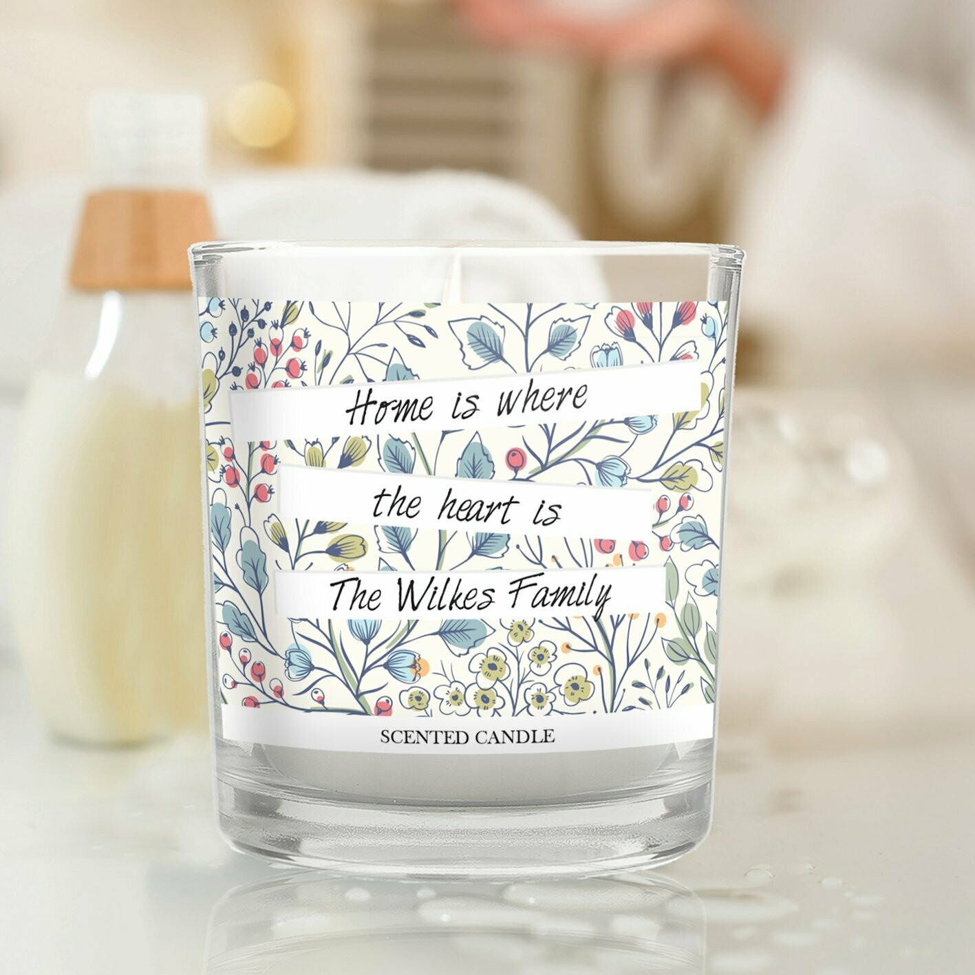 Personalised Botanical Scented Jar Candle