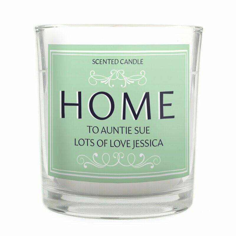 Personalised HOME Scented Jar Candle