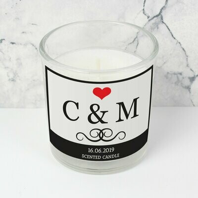 Personalised Monogram Scented Jar Candle