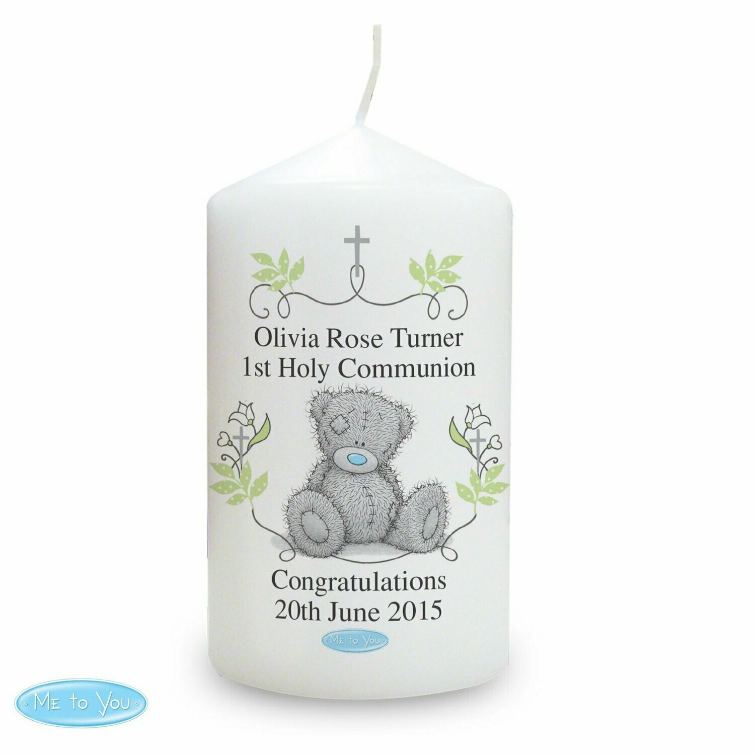 Personalised Me To You Religious Cross Candle