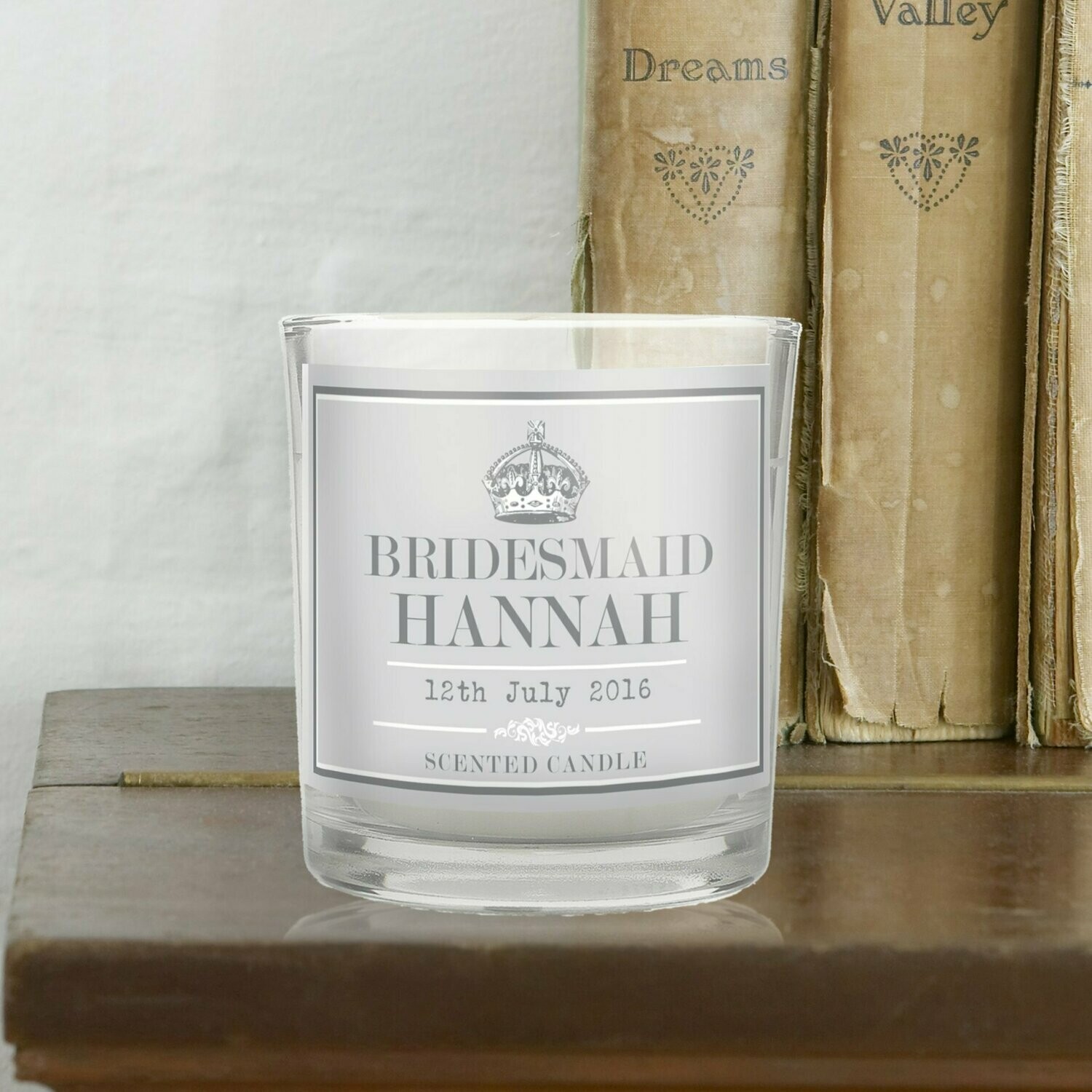 Personalised Royal Crown Scented Jar Candle