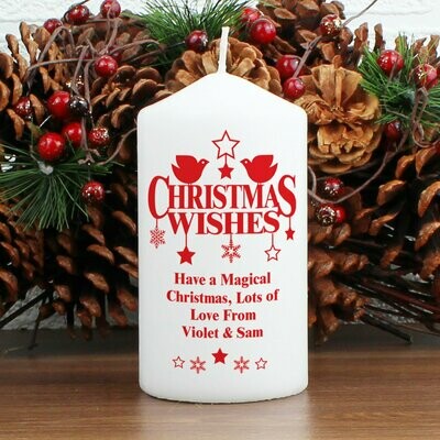 Personalised Christmas Wishes Candle