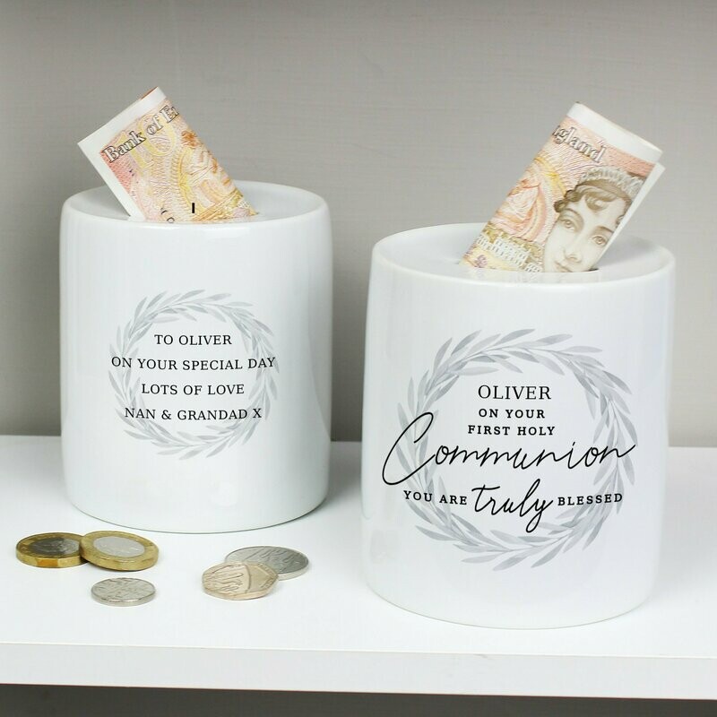 Personalised First Holy Communion Ceramic Money Box