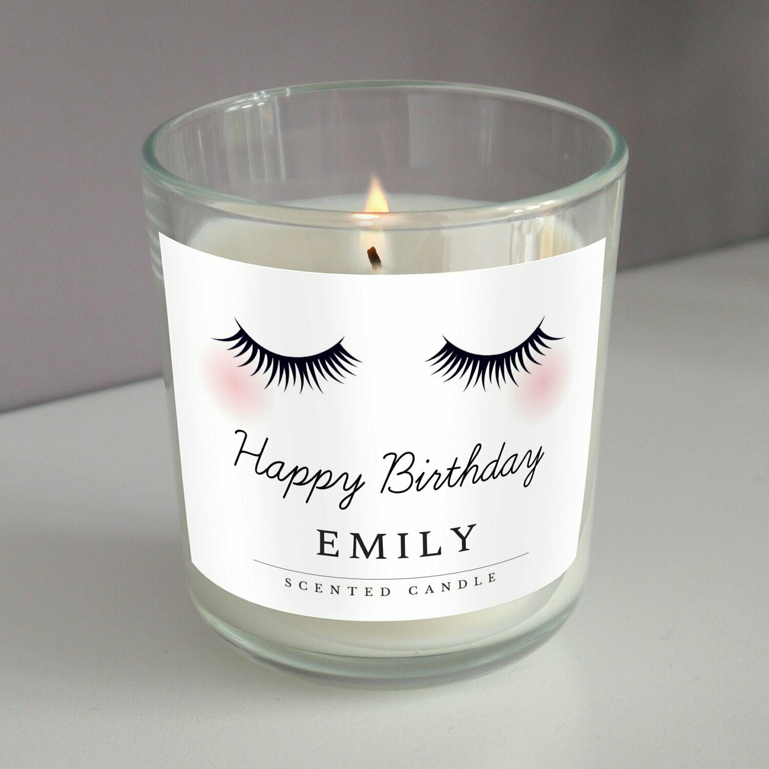 Personalised Eyelashes Scented Jar Candle