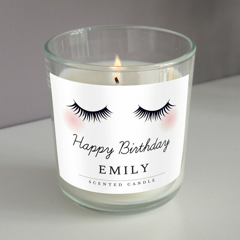 Personalised Eyelashes Scented Jar Candle