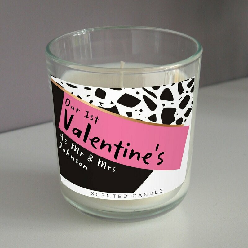 Personalised Pink & Black Scented Jar Candle