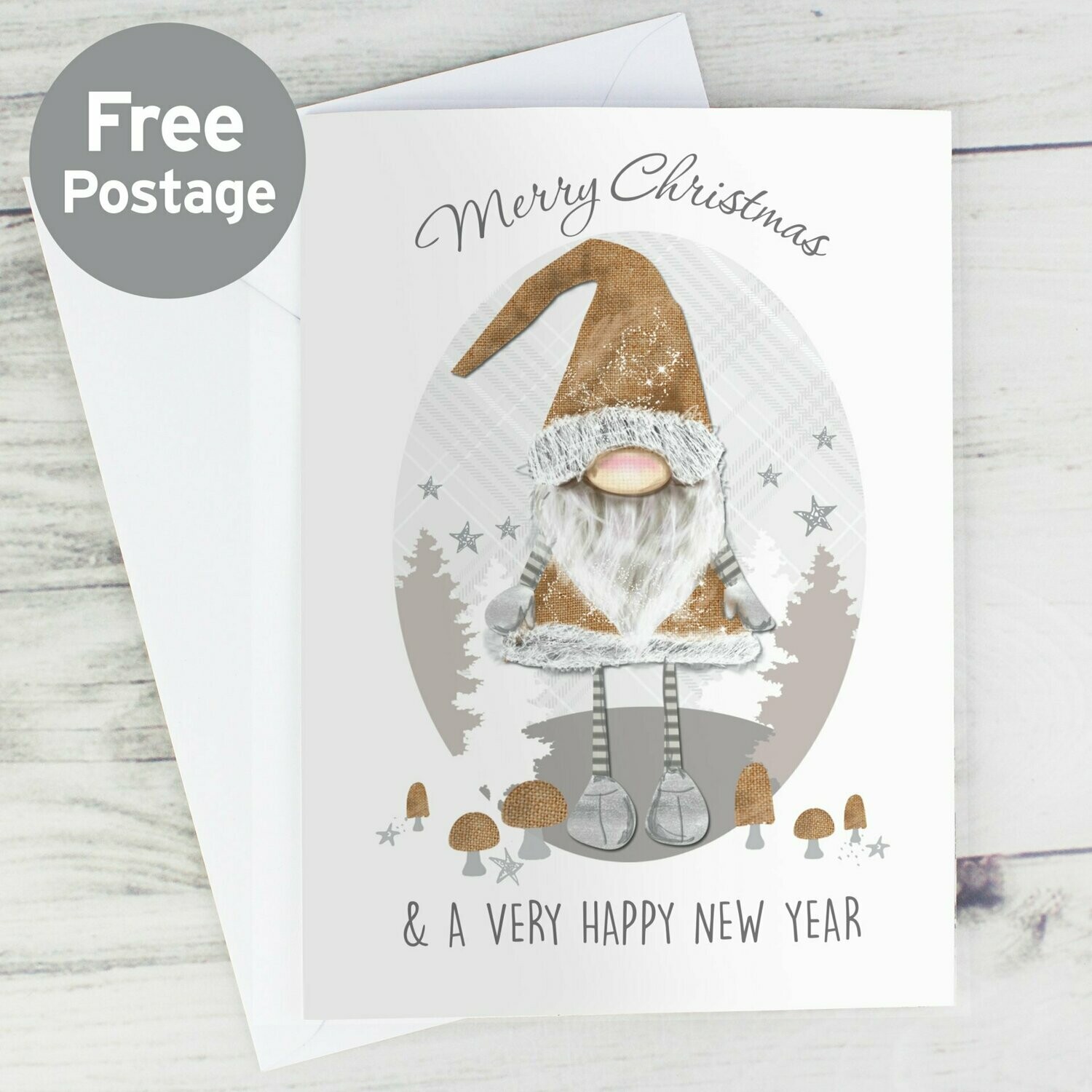 Personalised Scandinavian Christmas Gnome Card