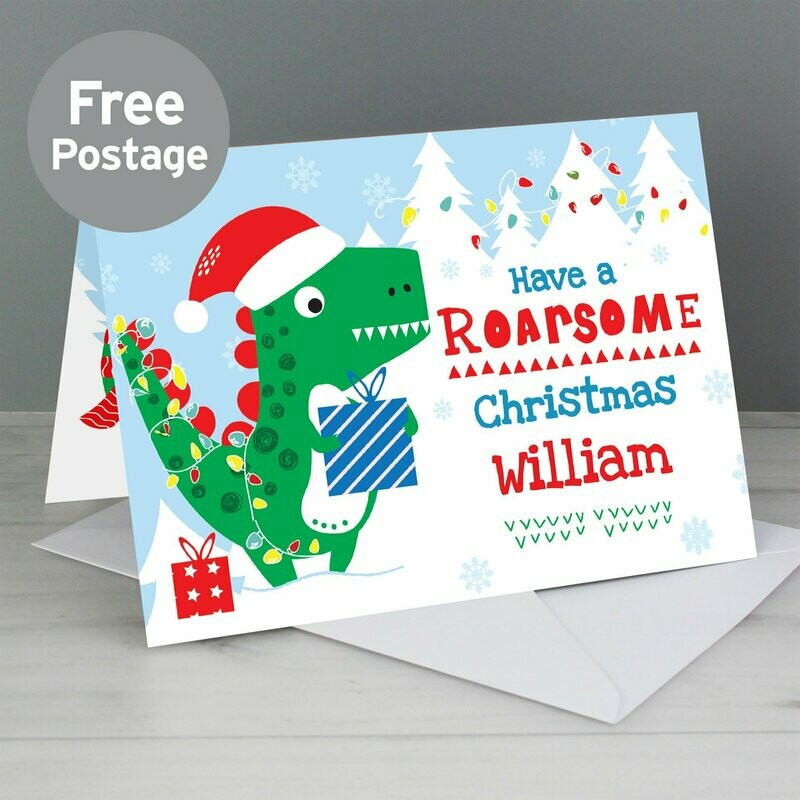 Personalised 'Be Roarsome' Dinosaur Card