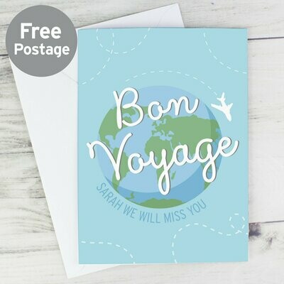 Personalised Bon Voyage Card Personalised Bon Voyage Card