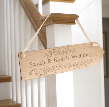 Personalised Floral Wedding Sign