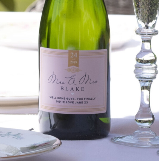 Personalised Mrs & Mrs Champagne