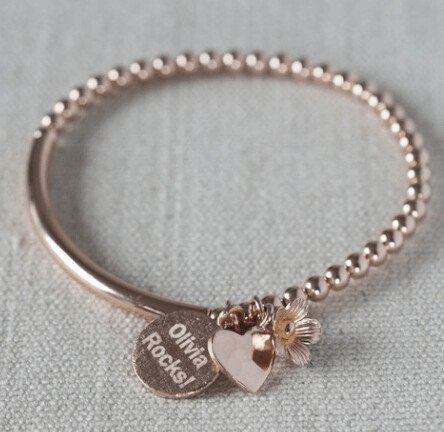 Rose Gold Beaded Stretch Bracelet