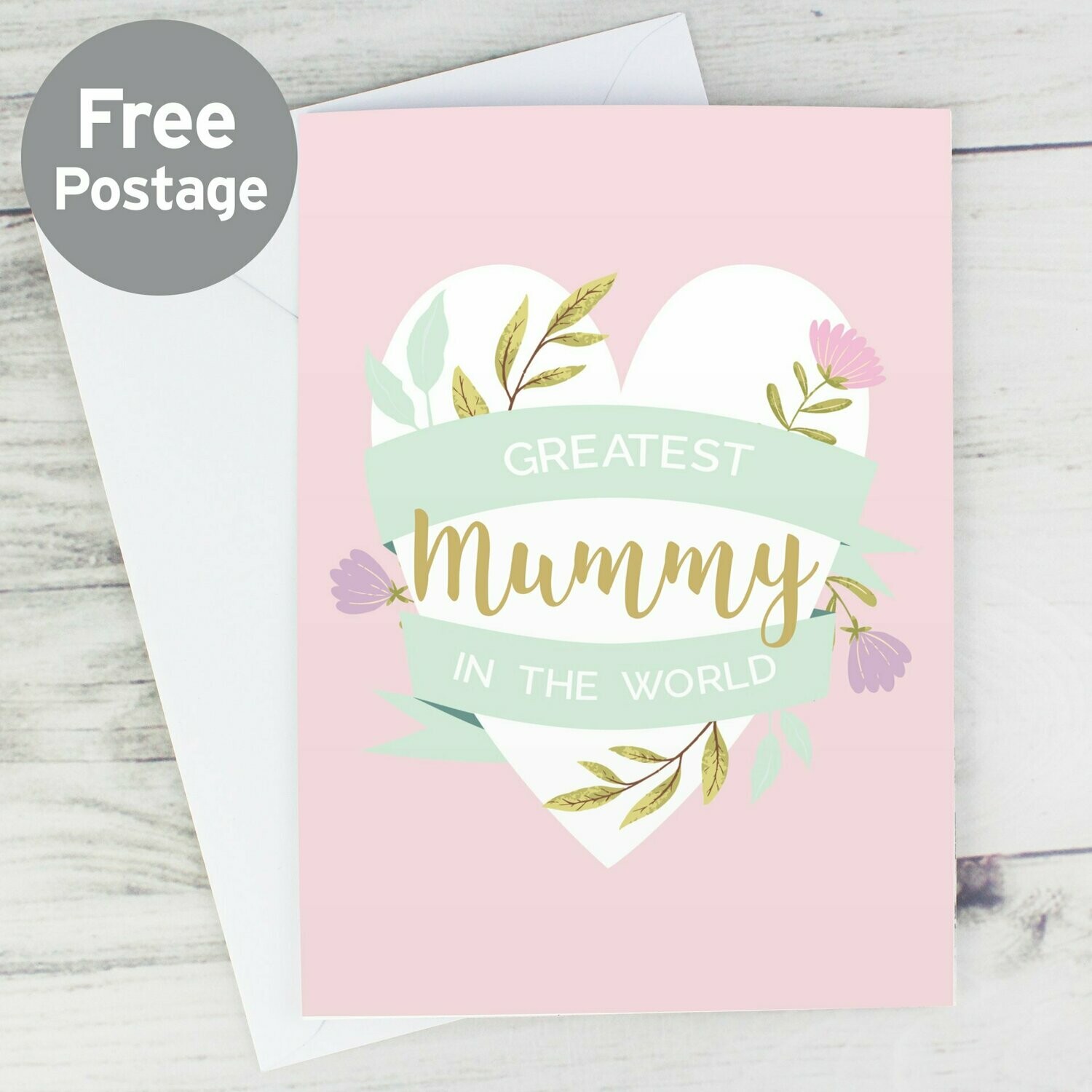 Personalised Floral Heart Card