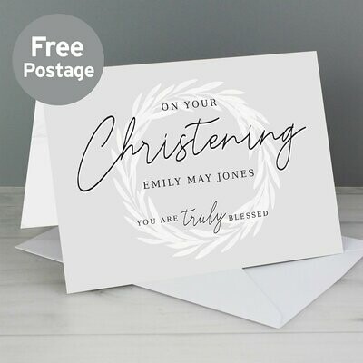 Personalised Truly Blessed Naming Day Card