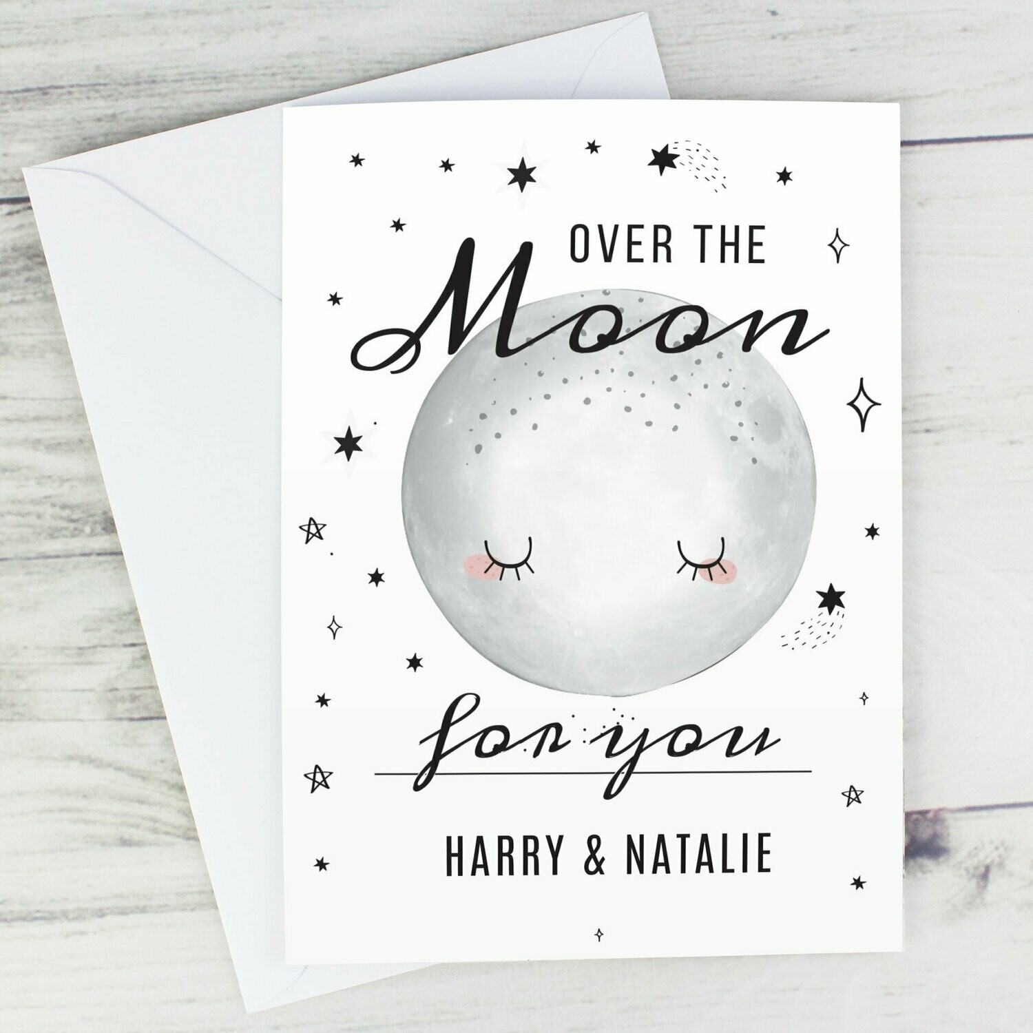 Personalised Over The Moon Card