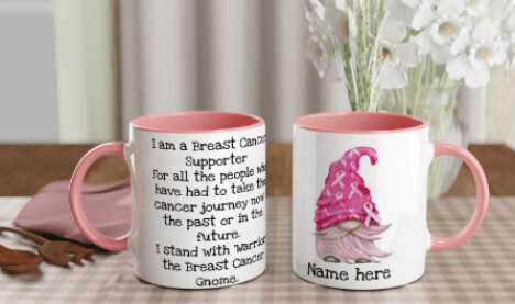 Warrior the Breast Cancer Gnome (Supporters ) - Mug