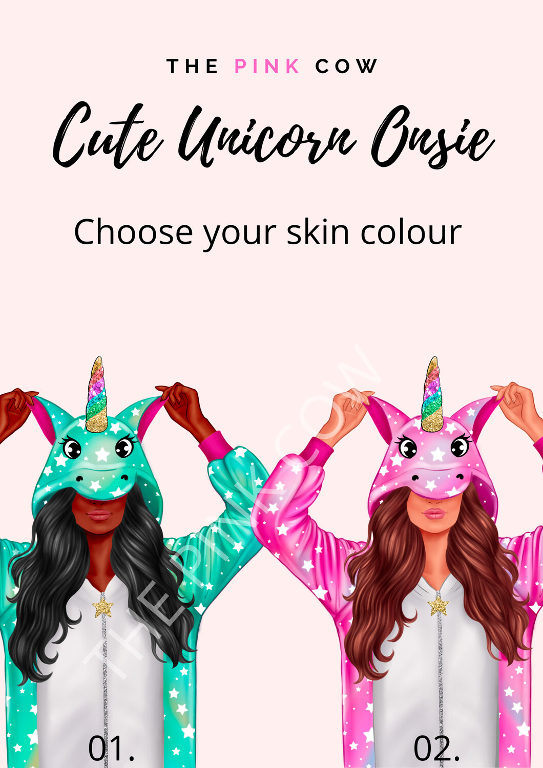 Cute Unicorn Onsie Range - Mug, Choose skin colour: 1