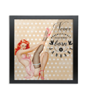 Pinup Girl Harriet  - Never underestimate... Framed Print.