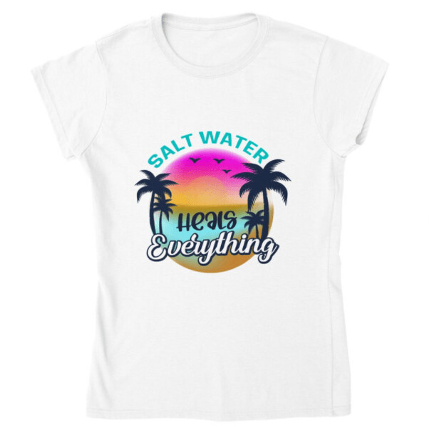 Saltwater hear... Womans crewneck tshirt