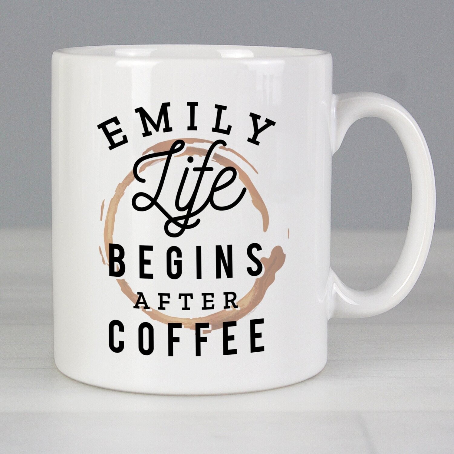 Personalised Life Begins After Coffee Mug