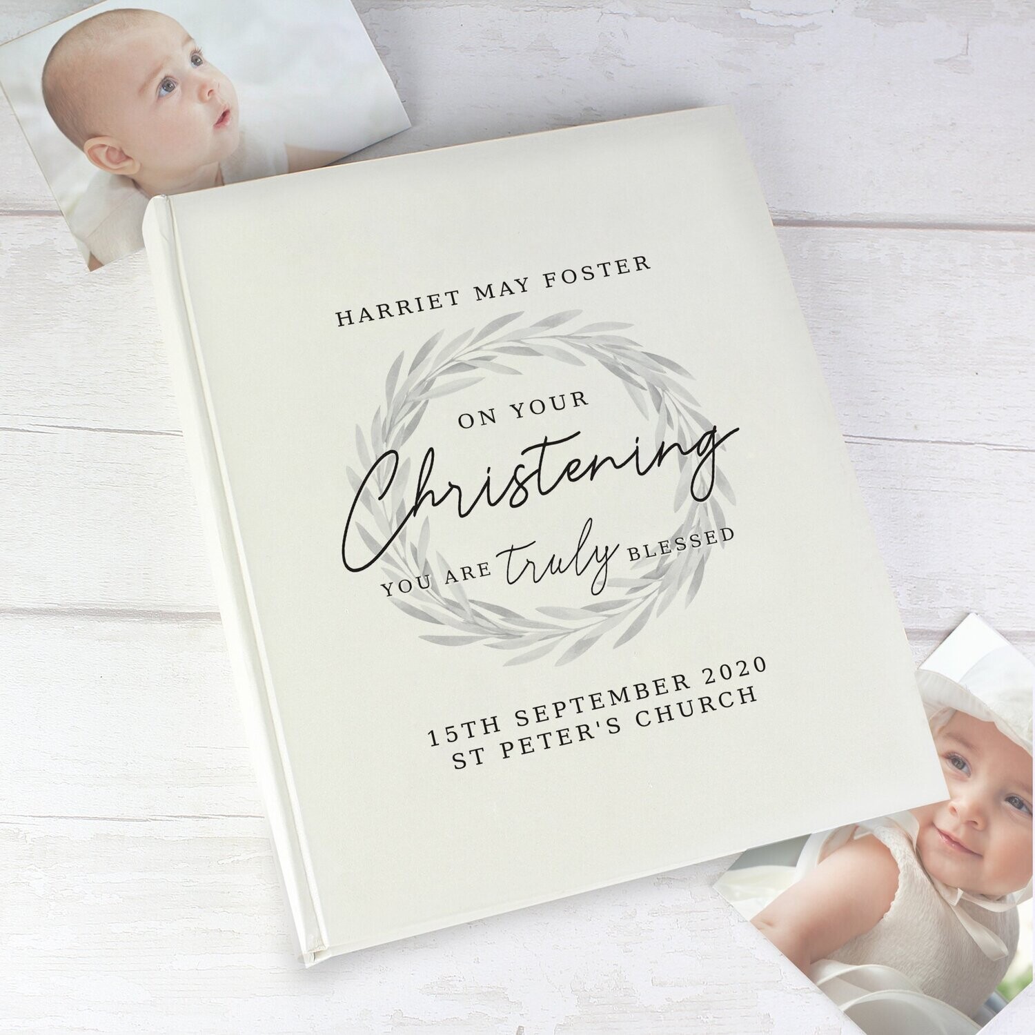 Personalised 'Truly Blessed' Christening Album With Sleeves